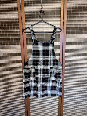 Plaid Overall Dress